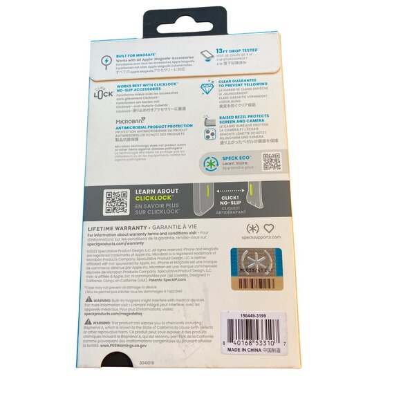 Speck Presidio Perfect-Clear Case For iPhone 15 Pro 13FT Drop Tested Magsafe C - Picture 4 of 6